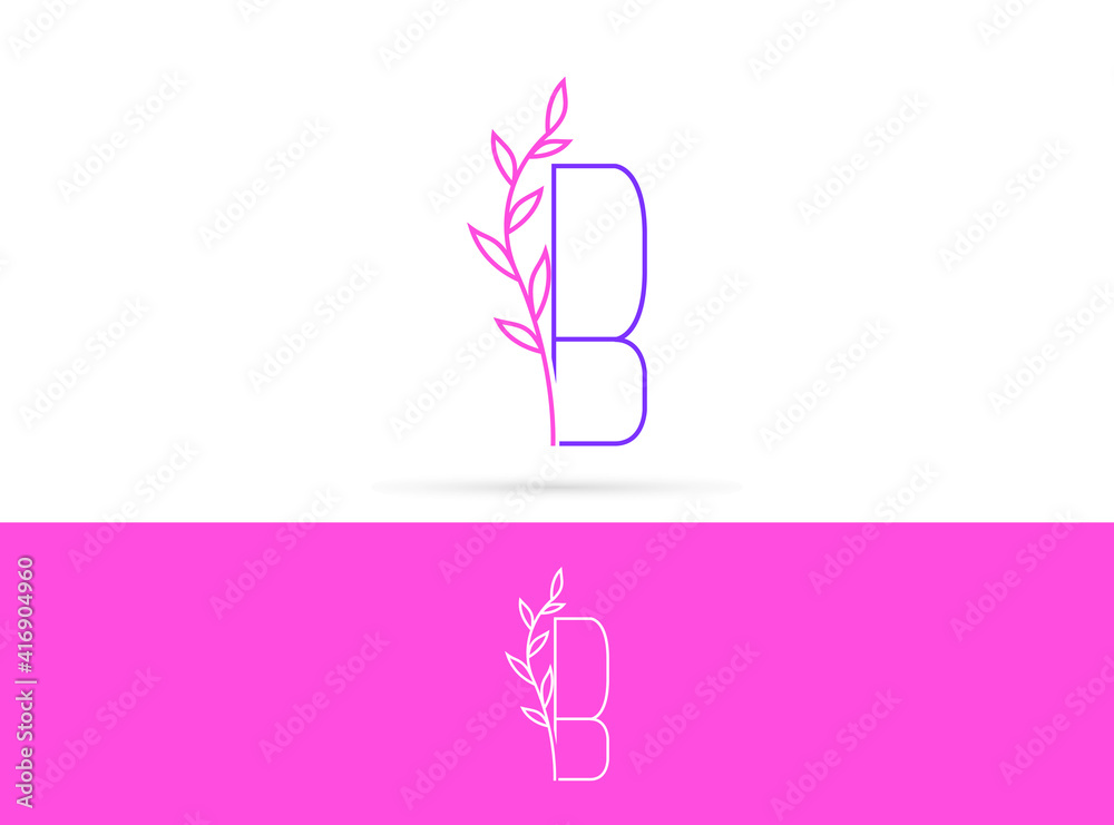 Letter B beauty leaves logo design. Vector template Letter B beauty leaves logo design. Vector template