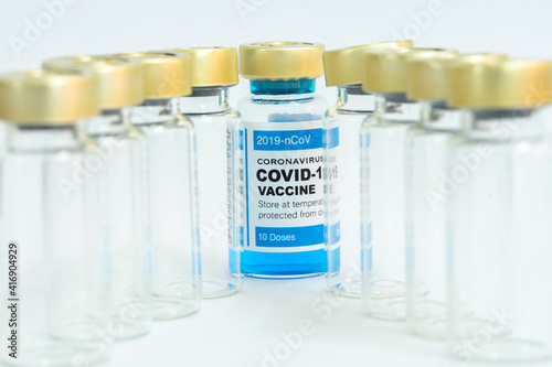 Coronavirus vaccine with medical health care concept.