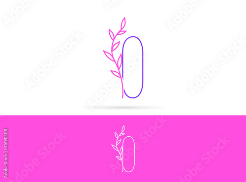 Letter O beauty leaves logo design. Vector template