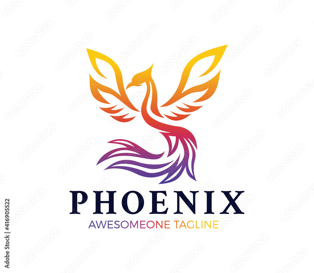phoenix logo design, vector, icon, symbol, template