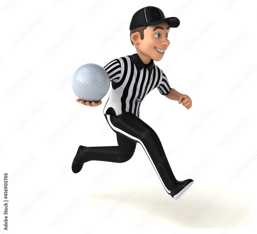 Fun 3D Illustration of an american Referee Fun 3D Illustration of an american Referee