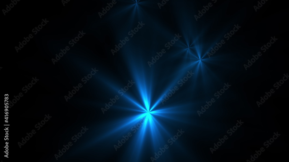 Computer generated many fashion flashes of light. Effect dynamic lighting with rays. 3d rendering disco backdrop