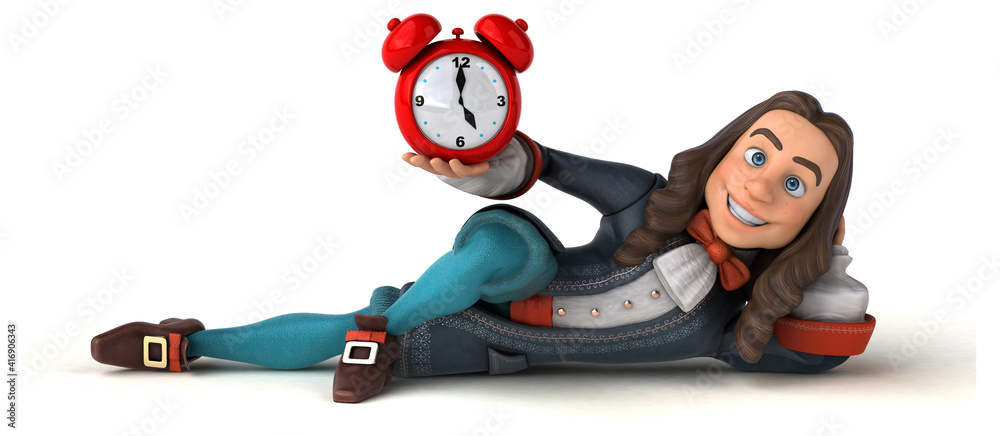 3D Illustration of a cartoon man in historical baroque costume 3D Illustration of a cartoon man in historical baroque costume