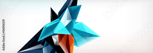 Vector 3d triangles and pyramids abstract background for business or technology presentations, internet posters or web brochure covers