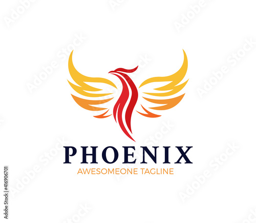 phoenix logo design, vector, icon, symbol, template