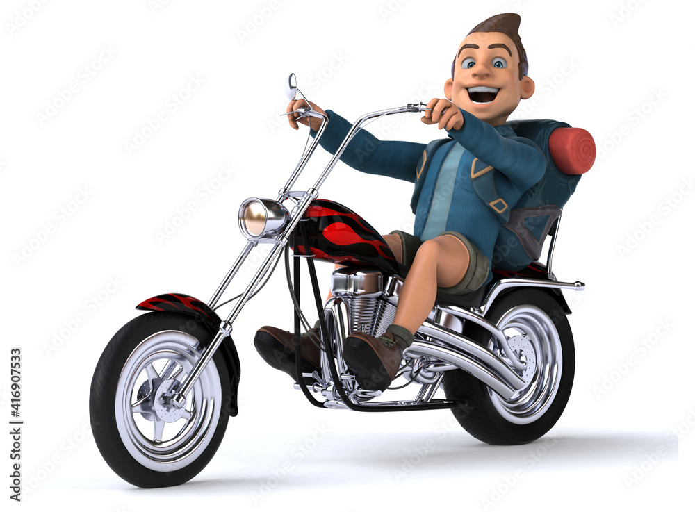 Fun illustration of a 3D cartoon backpacker Fun illustration of a 3D cartoon backpacker