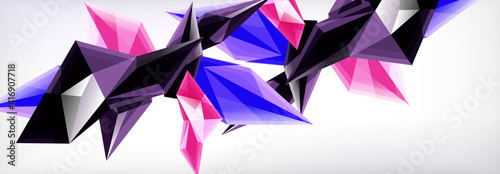 Vector 3d triangles and pyramids abstract background for business or technology presentations, internet posters or web brochure covers