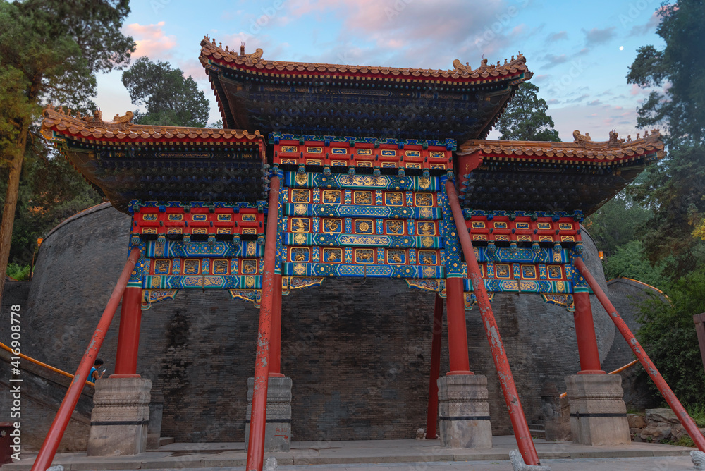 Gate in Chinese historical architectural style Beijing. Gate in Chinese historical architectural style Beijing.