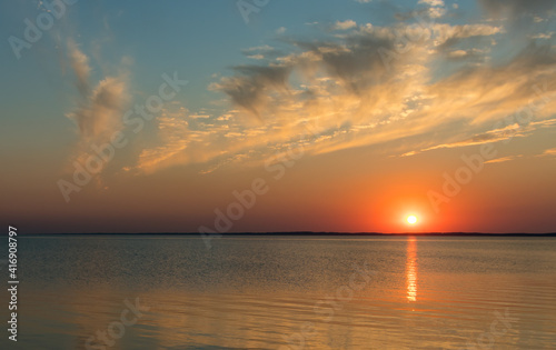 sunset over the Vistula Lagoon