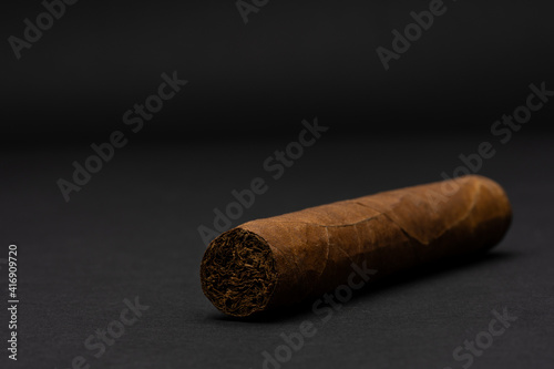 cigar on black background