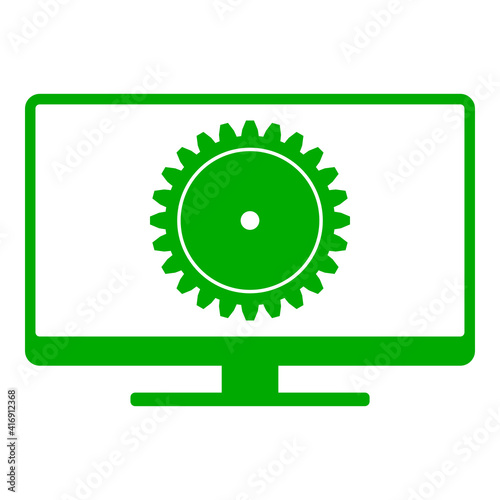 Zahnrad und Monitor