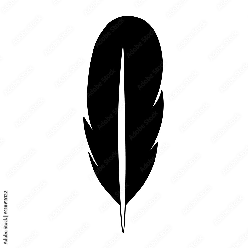 Feather flat icon. Pictogram for web. Line stroke. Isolated on white background. Vector eps10 Feather flat icon. Pictogram for web. Line stroke. Isolated on white background. Vector eps10