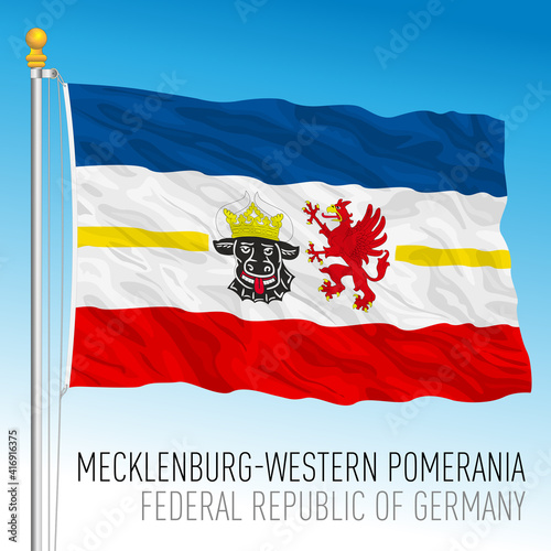 Macklenburg Western Pomerania lander flag, federal state of Germany, europe, vector illustration