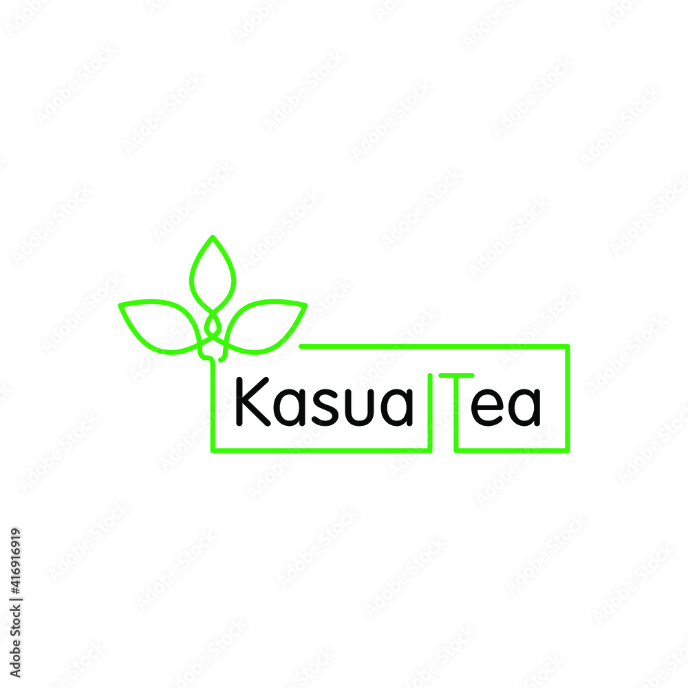 Logo with leaf element for corporate or website