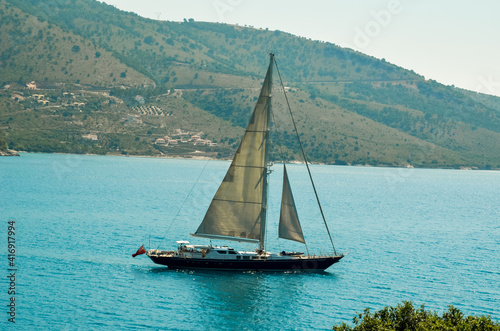 sailing boat in Plataria Epirus Greece summer holidays photo