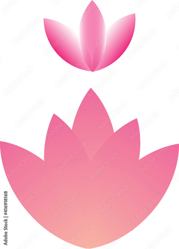 Abstract pink lotus flower set of 2 Abstract pink lotus flower set of 2