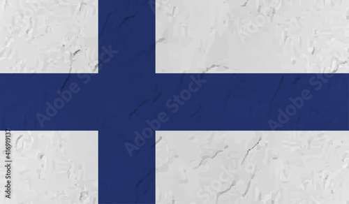 Finland grunge, old, scratched style flag