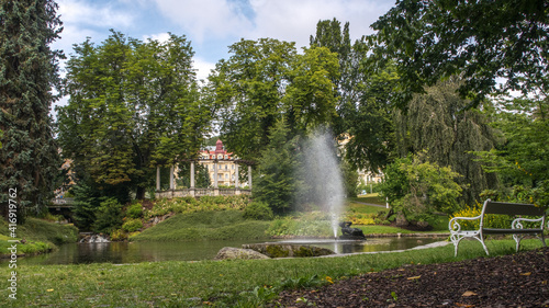 fountain in the city park / czech republic - marianske lazne