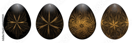 Isolated easter egg on a white background set