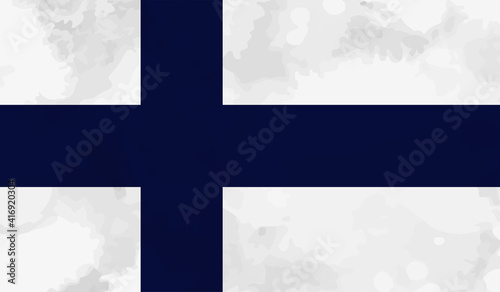 Finland grunge, old, scratched style flag
