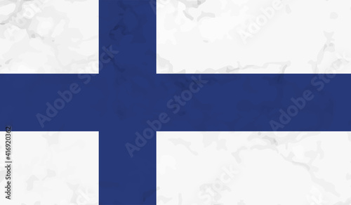 Finland grunge, old, scratched style flag