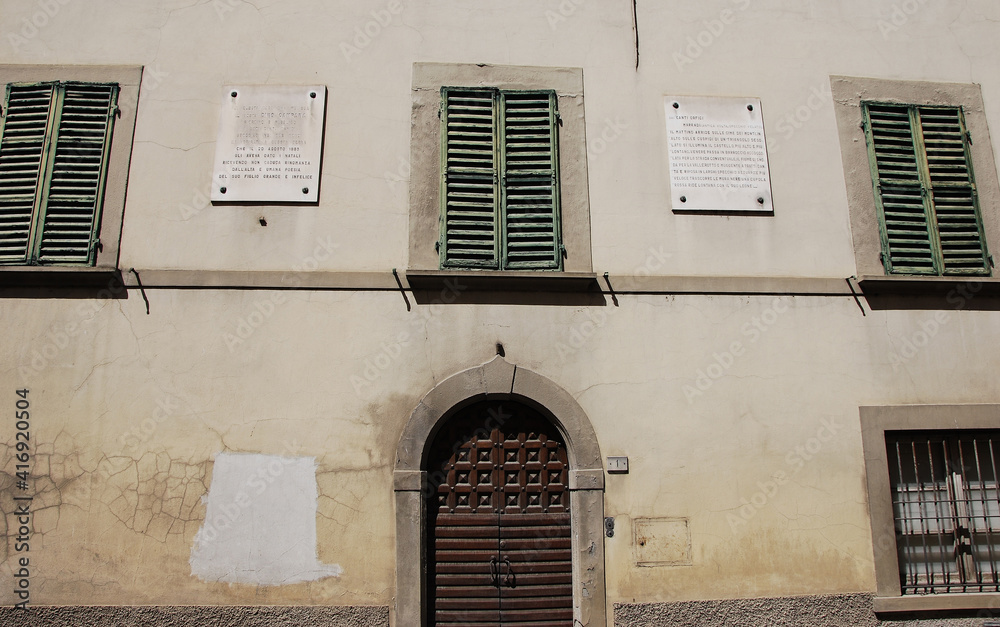 La casa natale del poeta italiano Dino Campana a Marradi, in provincia di Firenze.