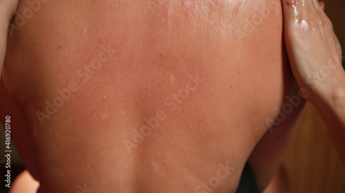 Wallpaper Mural Woman enjoying a Ayurveda oil massage treatment in spa Torontodigital.ca