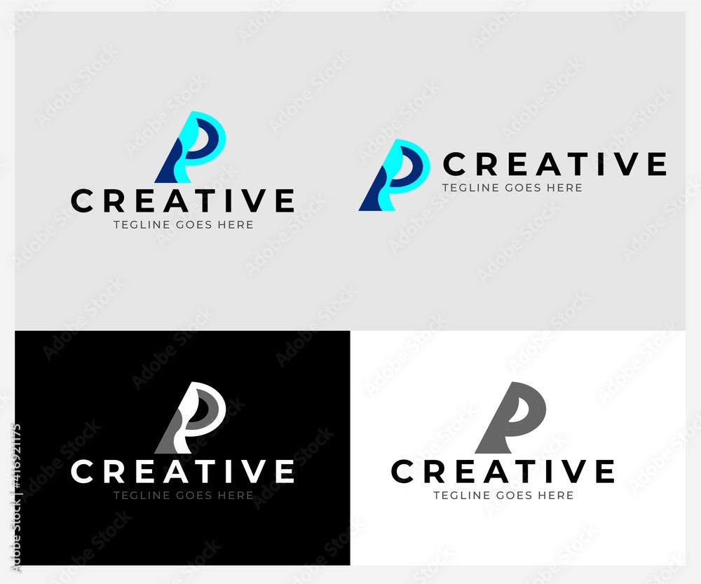 P letter logo design template