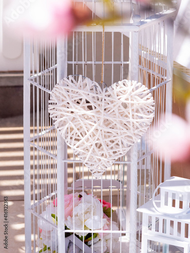 white heart from a wedding decoration