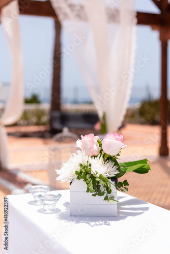 wedding bouquet on the table