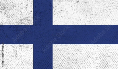 Finland grunge, old, scratched style flag