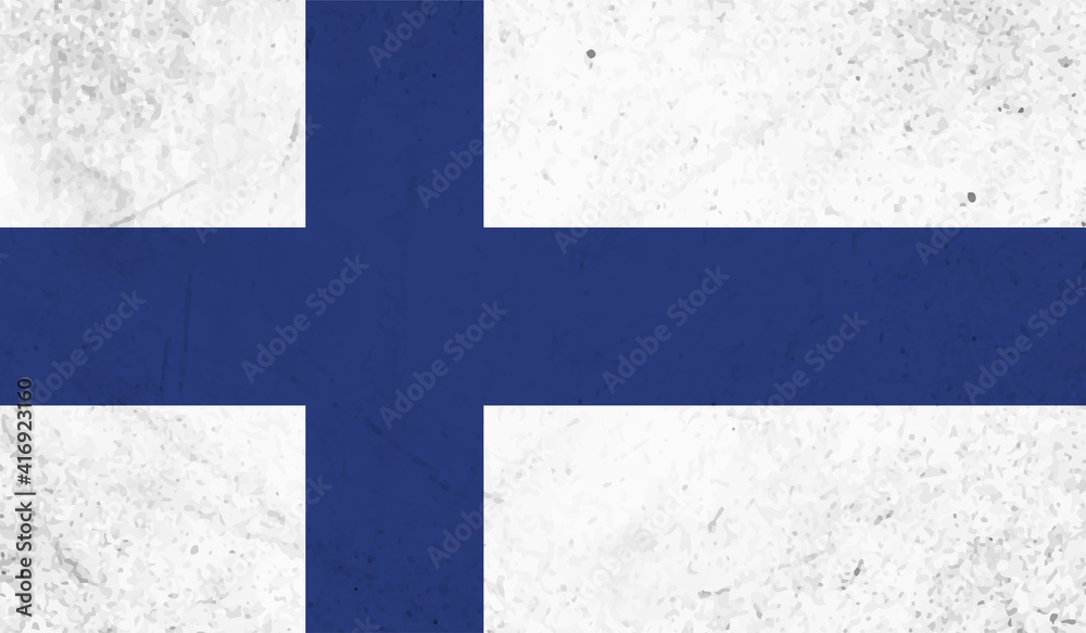 Finland grunge, old, scratched style flag