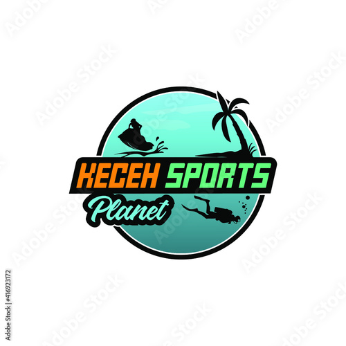 water sport logo template trendy