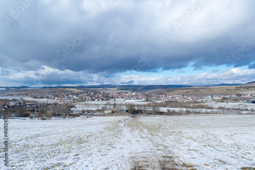 View from a hill in winter