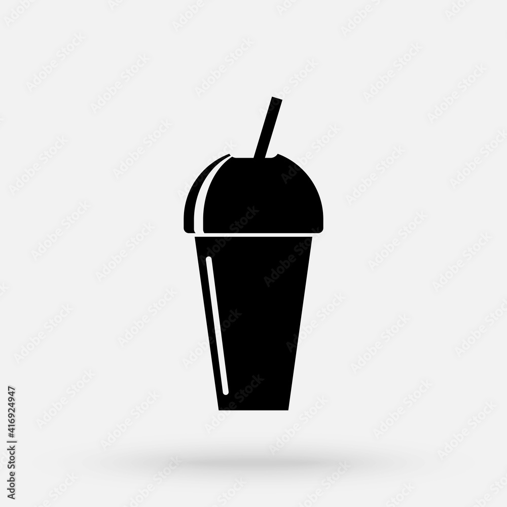 Bubble - pearl milk tea or boba flat icon for food apps and websites.