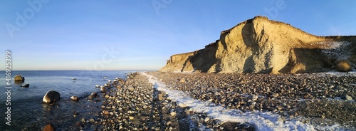 Panoramic view of steep coast in Heiligenhafen, Germany