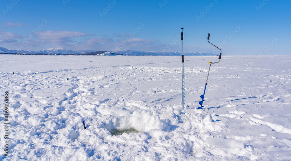 Drill and Saw Ice Fishing Attribute.Fishing equipment