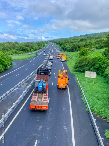 Accident de circulation, Route des Tamarins, île de la Réunion 