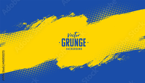 blue and yellow abstract grunge texture background photo