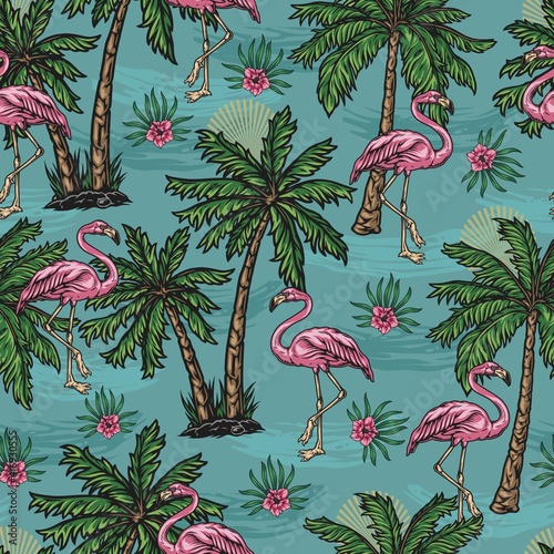 Tropical colorful seamless pattern