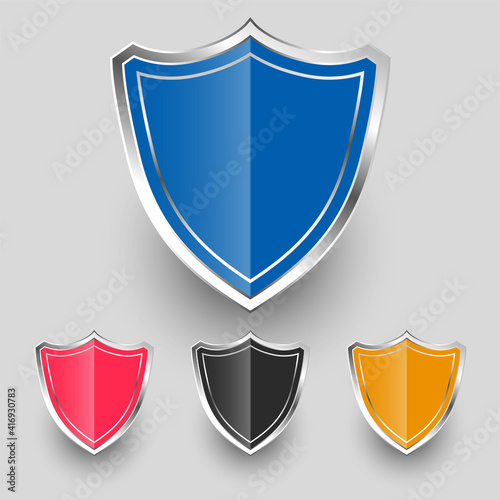 Free Download metallic badges shield symbols set design - GFXLoad