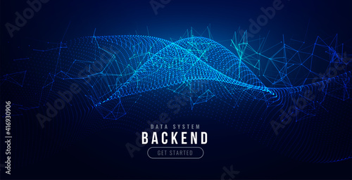 technology digital background with network mesh