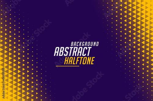 abstract yellow and purple halftone triangle background