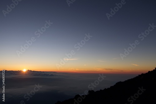 Sunrise at the top of Mt. Fuji