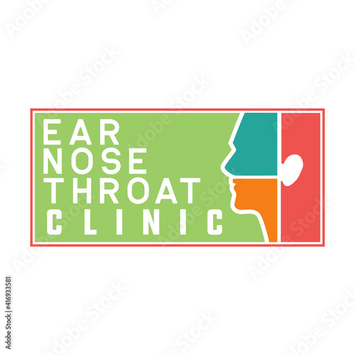 ear nose throat (ENT) logo for Otolaryngologists  clinic concept. vector illustration