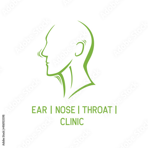 ear nose throat (ENT) logo for Otolaryngologists  clinic concept. vector illustration