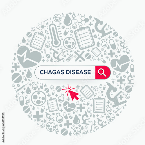 (Chagas Disease) disease written in search bar, Vector illustration photo