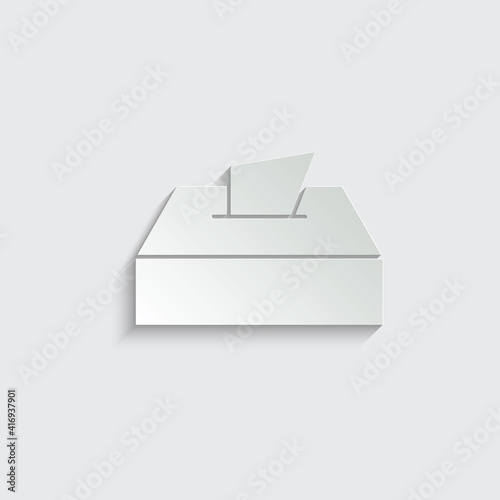 paper tissue icon vector. box with napkins icon