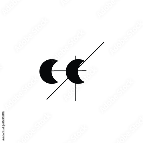 Moon7 . Space Planet moon star astronomy science galaxy darkmoon sunrise sunset eclipse lunar abstract sun dark lineart, abstrak, vector, symbol, logo, icon, sign, Illustration Minimalist.