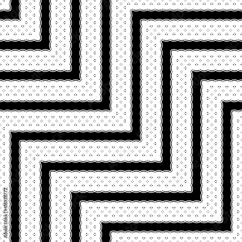 Design seamless monochrome grating zigzag pattern